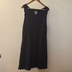 Maeve Anthropologie Textured navy blueMini Dress